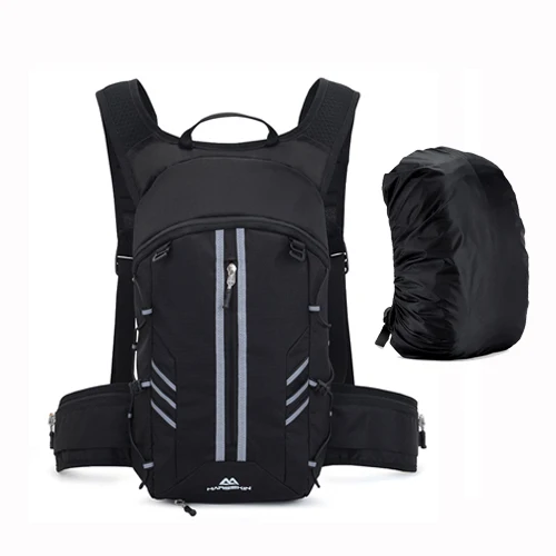 Black N rain cover Сумка для бега 10L велосипедный рюкзак Trail Cycling Marathon Run Рюкзак гидратация мужская сумка для воды Спортивная Бутылка велосипед назад жилет пакет - Цвет: Black N rain cover