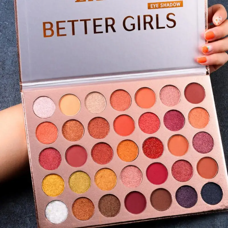 35 цветов Модная палитра теней для век матовые блестящие тени макияж Обнаженная