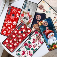 Merry Christmas Cute Snowman Phone Case For Moto One Fusion Plus G60 G50 G30 Play Plus Power Lite Plus E6s Cover