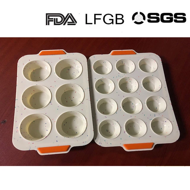 Лоток для торта с 6 отверстиями и 12 силиконовый двухцветный поднос уплотнением