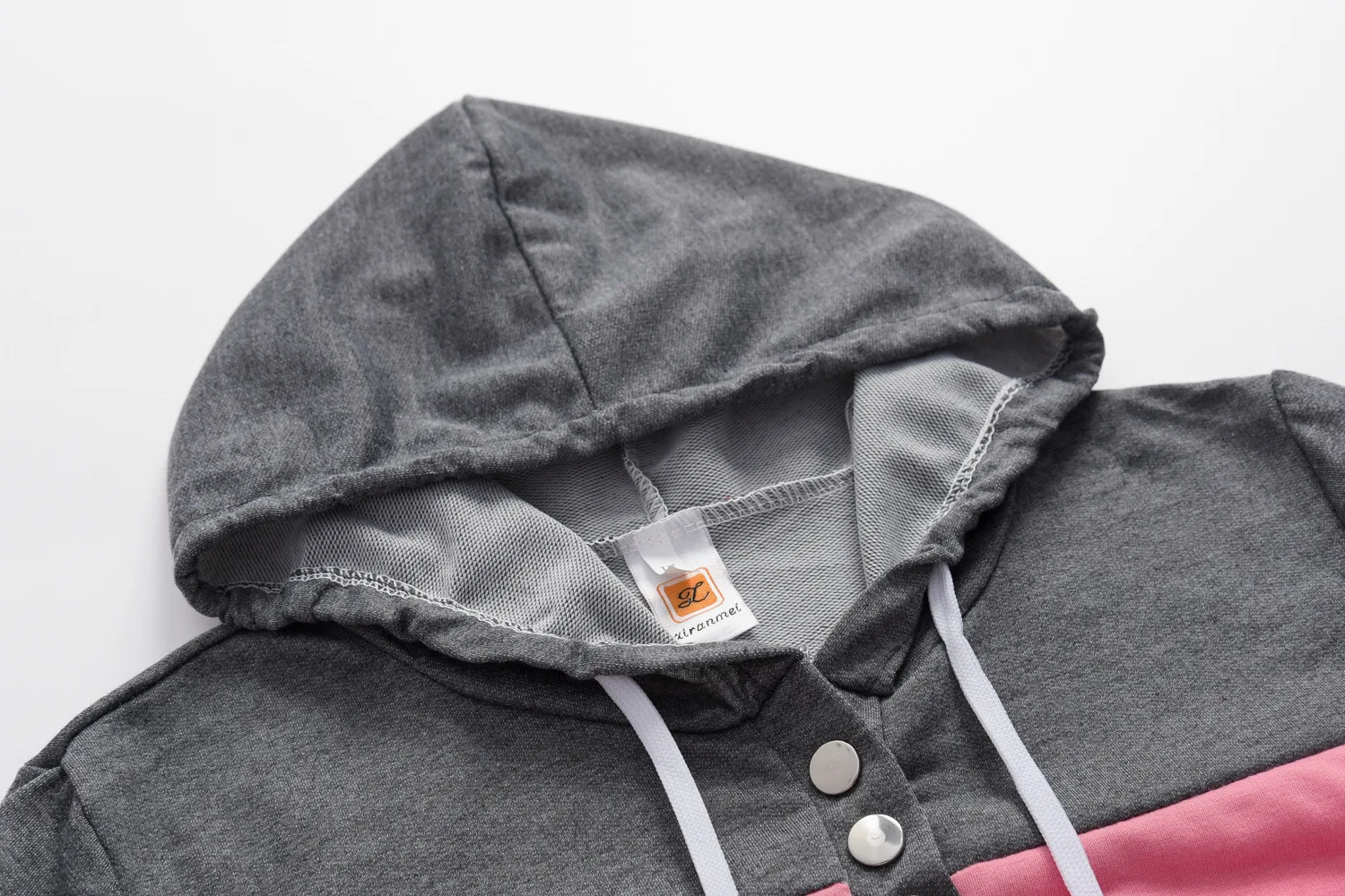 

2021Fall fashion leisure dress long-sleeved Wear a hat loose big yards of Joining together fleece