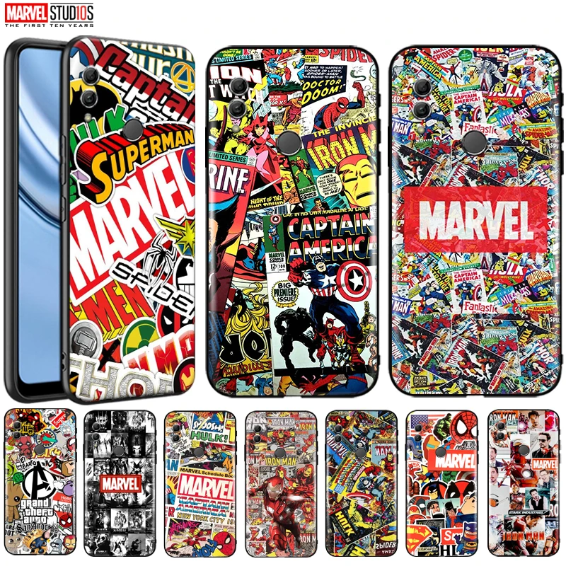 

Phone Case For Huawei Honor 10 10X Lite 10i Funda Cover Marvel Avengers Comics Iron Man SpiderMan Captain America Thor Venom
