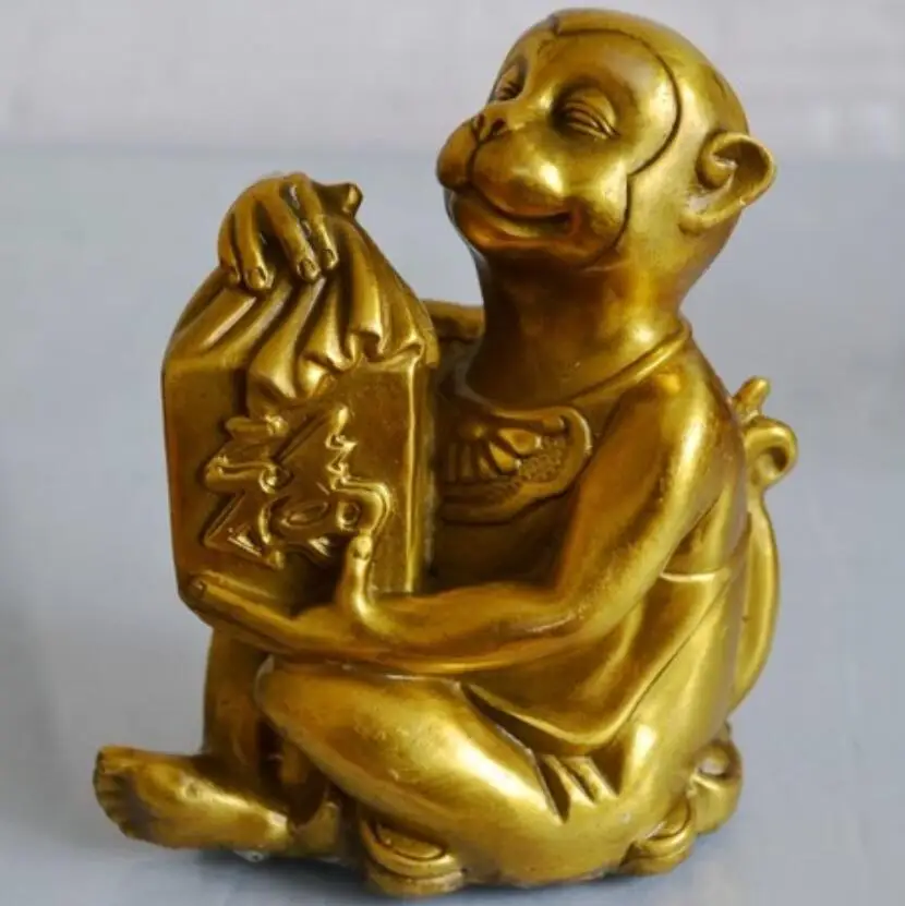 Медная обезьяна из чистой латуни благословение слово медная благоприятные