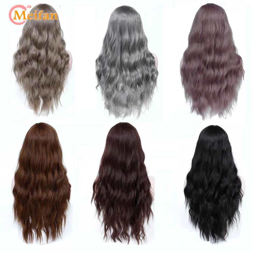 MEIFAN волнистые волосы Косплей Длинные парики с челкой для женщин термостойкий
