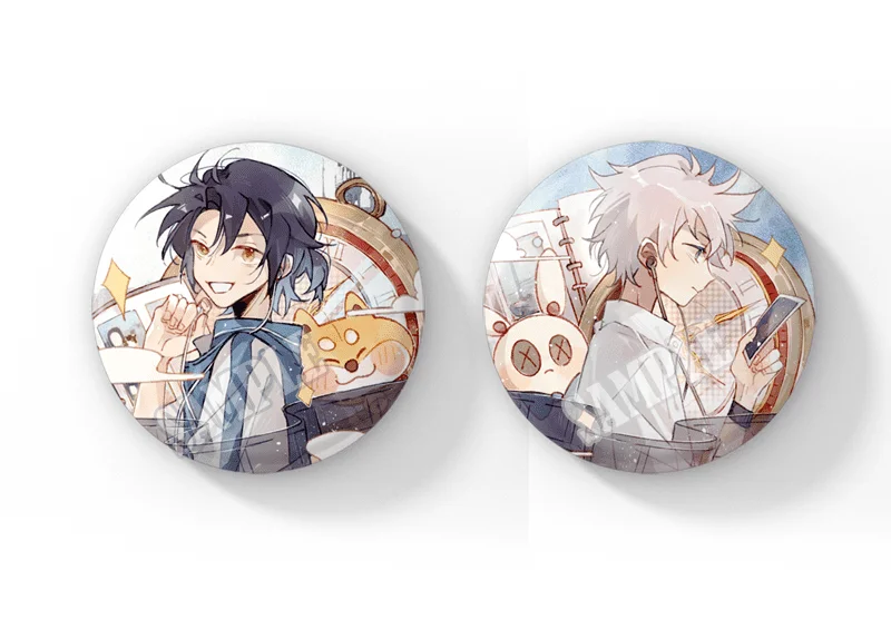 2 шт. аниме звено клик Lu Guang Cheng Xiaoshi брошь с растительным орнаментом Set Shi Dai Li Ren Doujin