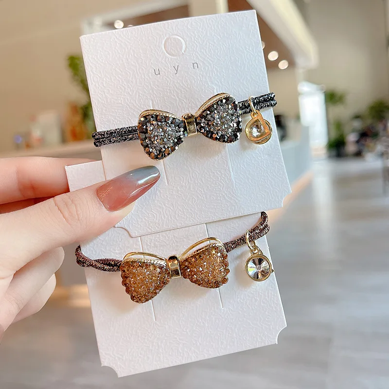 

Rhinestoned Hair Bands Head Rope Girl Hair Ring Headdress Gum Hair Ties Elastic Rubber Band For Women Hair Accessories