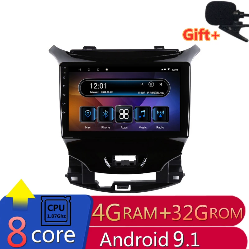 Магнитола для Chevrolet Cruze автомагнитола 9 &quot 4 Гб ОЗУ 8 ядер Android DVD GPS навигация 2015 2016
