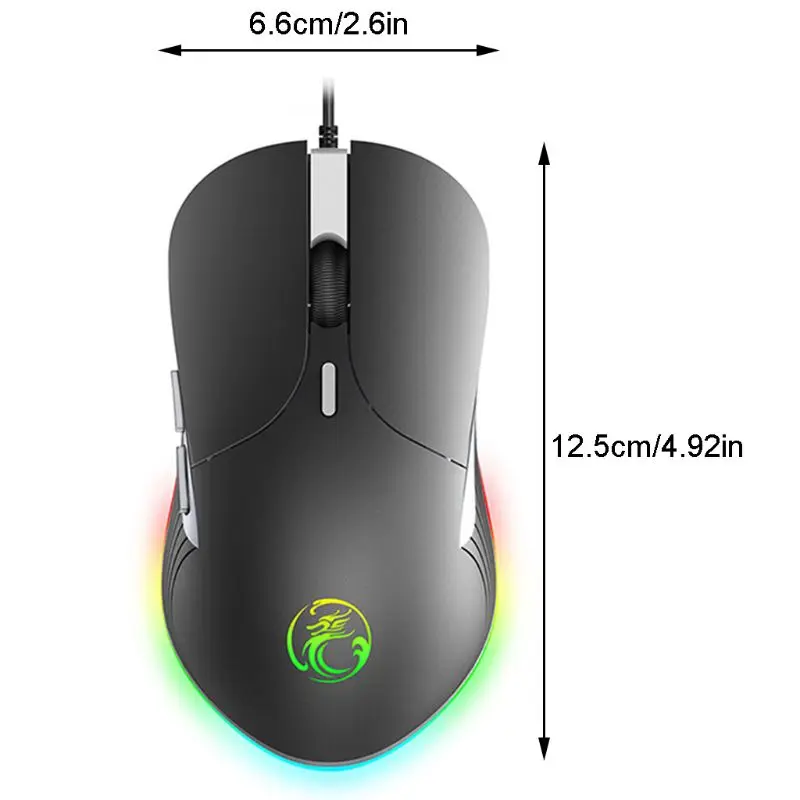 

Imice X6 Gaming Mouse 3200 DPI Adjustable USB Wired Mouse for PC Laptop Computer