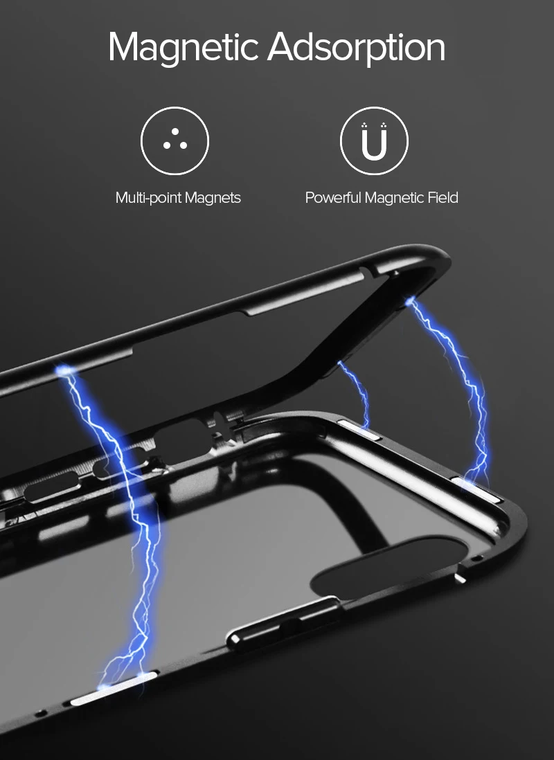 Металлический магнитный чехол для iPhone 11 Pro Max XR XS MAX X+ чехол из закаленного стекла на магните для iPhone 8 7 6 6s s Plus чехол