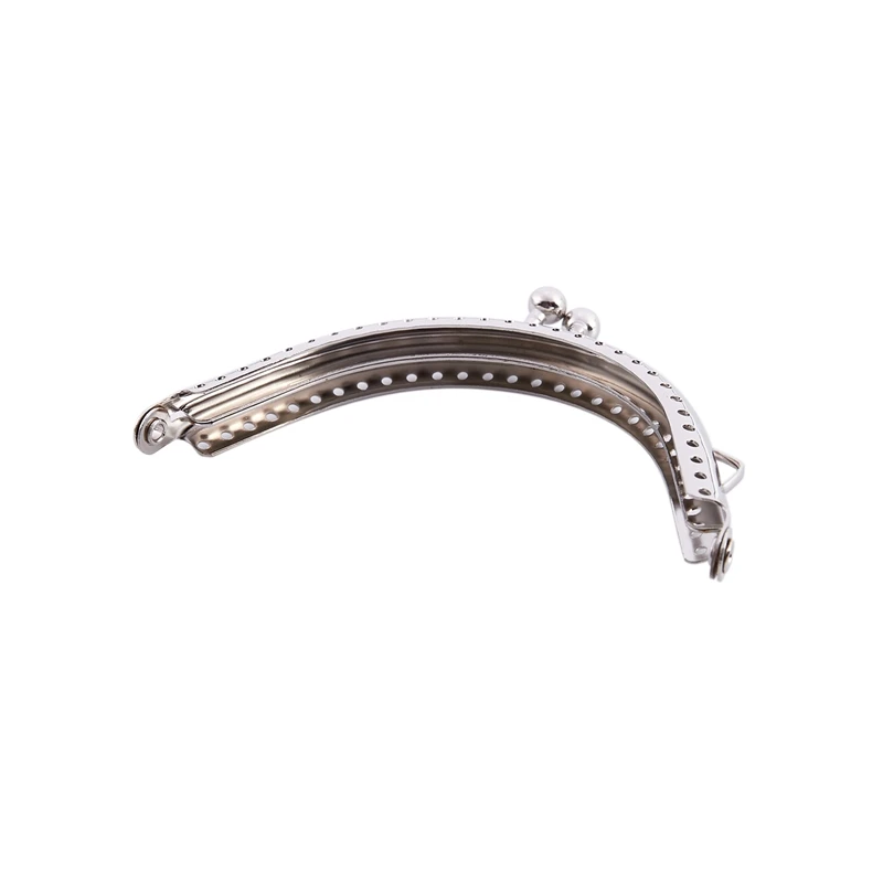 

5 Metal Frames Snap Clasp Arch Pattern Coin Style Purse Silver