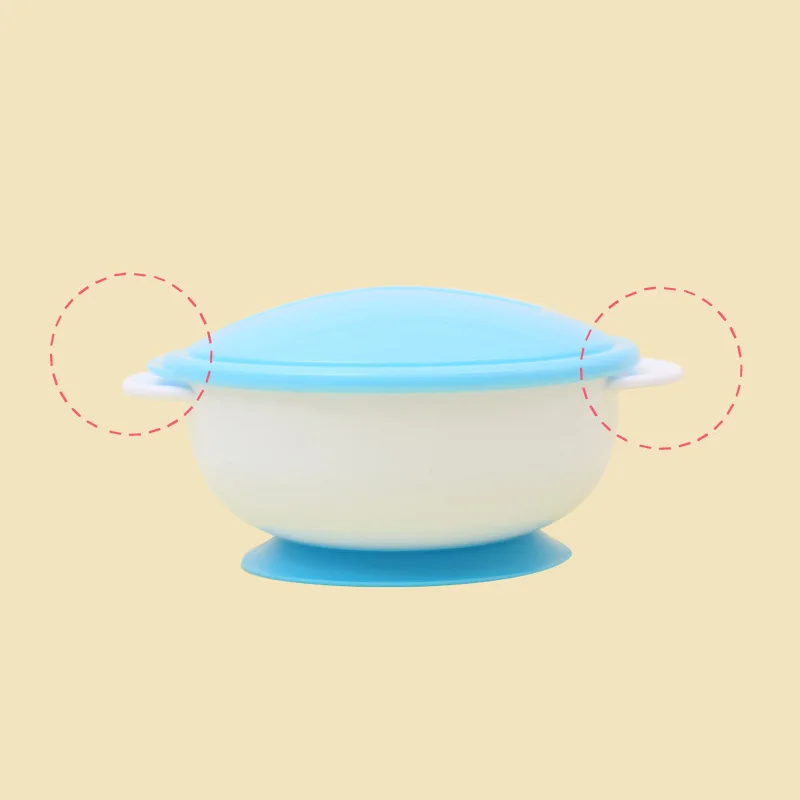 

Baby Feeding Tableware Children Plate Sucker Bowl Toddler Baby Kids Child Feeding Lid Training Bowl with Spoon Learnning Dishes