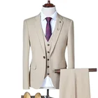 Мужской деловой костюм из трех предметов, свадебное платьеМужской приталенный пиджак, пальто и брюки, брюки, размеры S-4XL, 2021