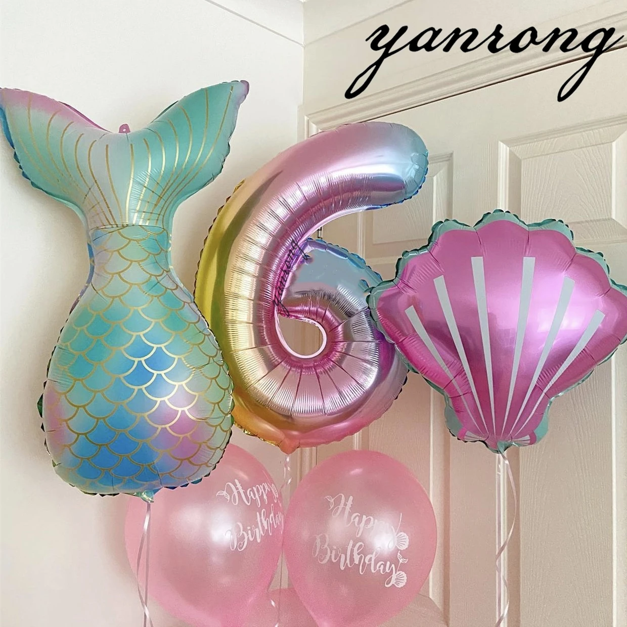 

Mermaid Party Balloons 32inch Number Foil Balloon Kids Birthday Party Decorations Baby Shower Decor Helium Globos under the sea