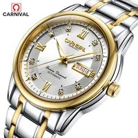 carnival gold automatic watch men luxury brand waterproof fashion luminous business mechanical wristwatch 2021 relogio masculino