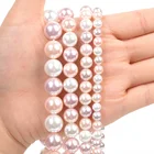 Жемчужные бусины-ракушки натурального цвета, круглые бусины-разделители россыпью для изготовления ювелирных изделий, браслетов, ожерелий сделай сам, аксессуары, 6-12 мм