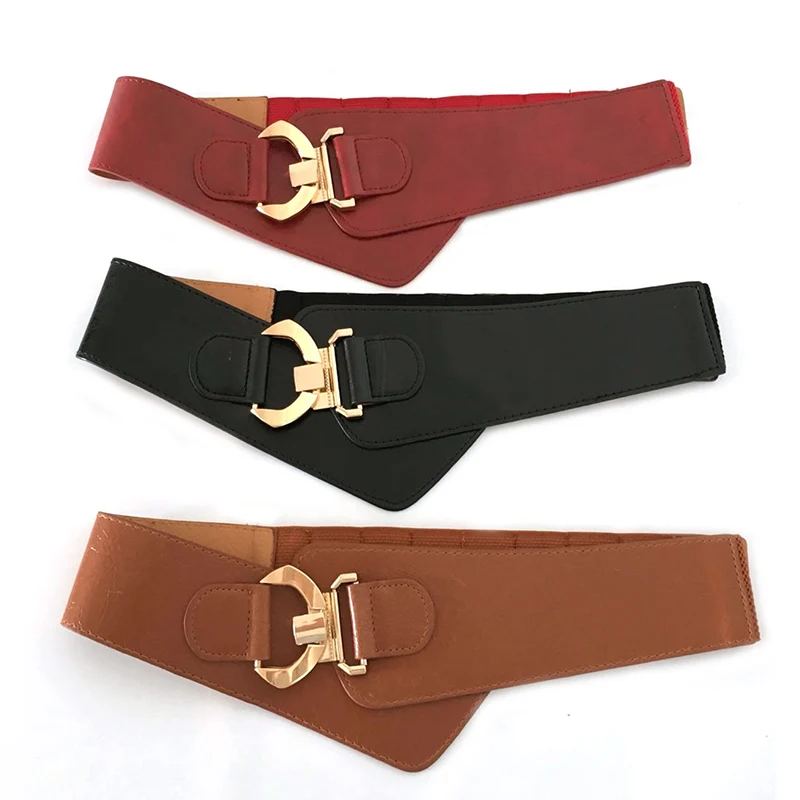 

2021 ultra wide large round buckle waist seal belt new women's belt belt women's waist seal fashion belt with dress