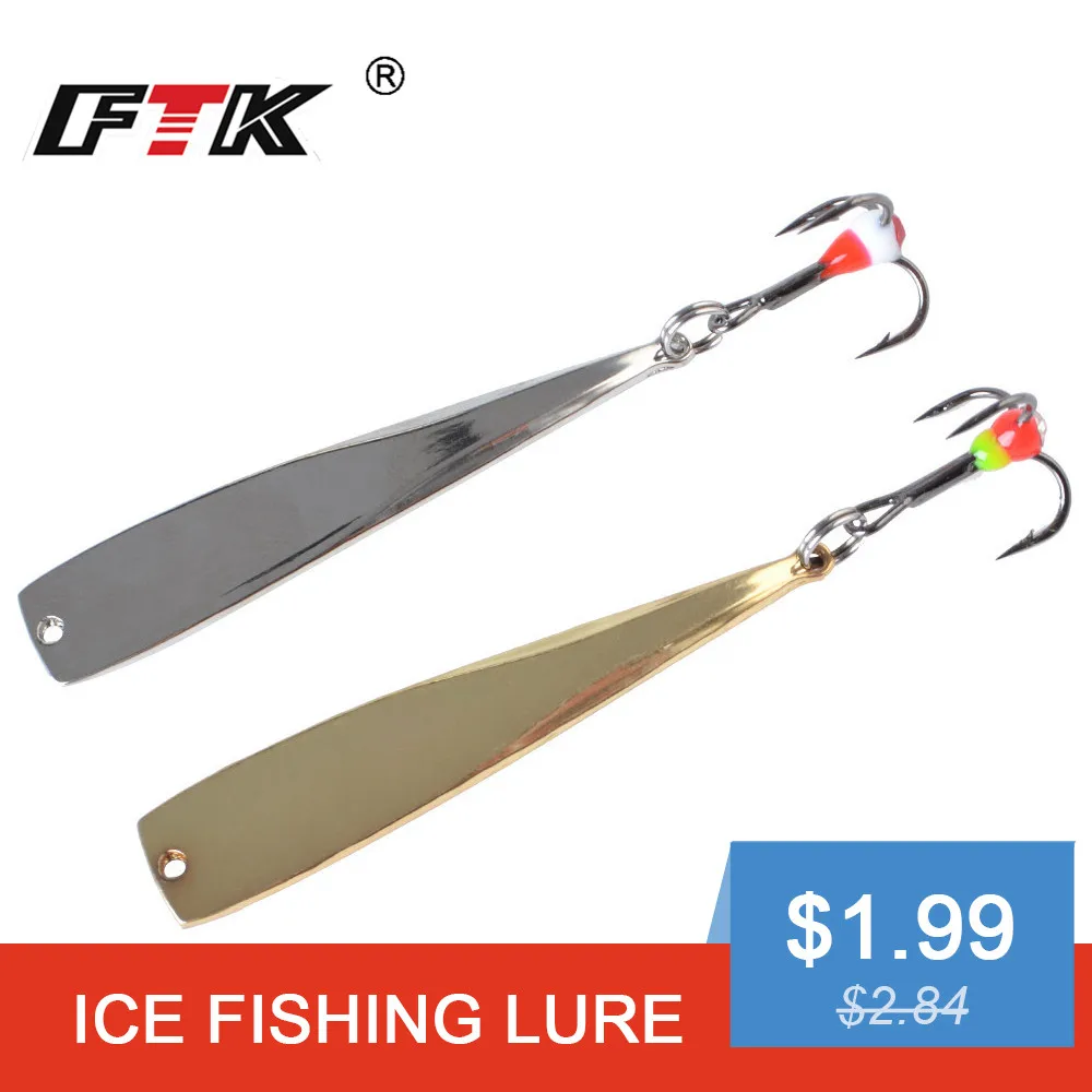 FTK 1 шт. приманка для ледовой рыбалки ложка рыболовная 6 г/8 г 65 мм/75 мм