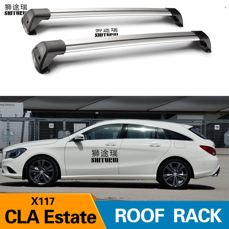 

For MERCEDES BENZ CLA Shooting Brake (X117), 2015-2019 Roof Bar Car Special Aluminum Alloy Belt Lock Led Shooting RACK CORSS
