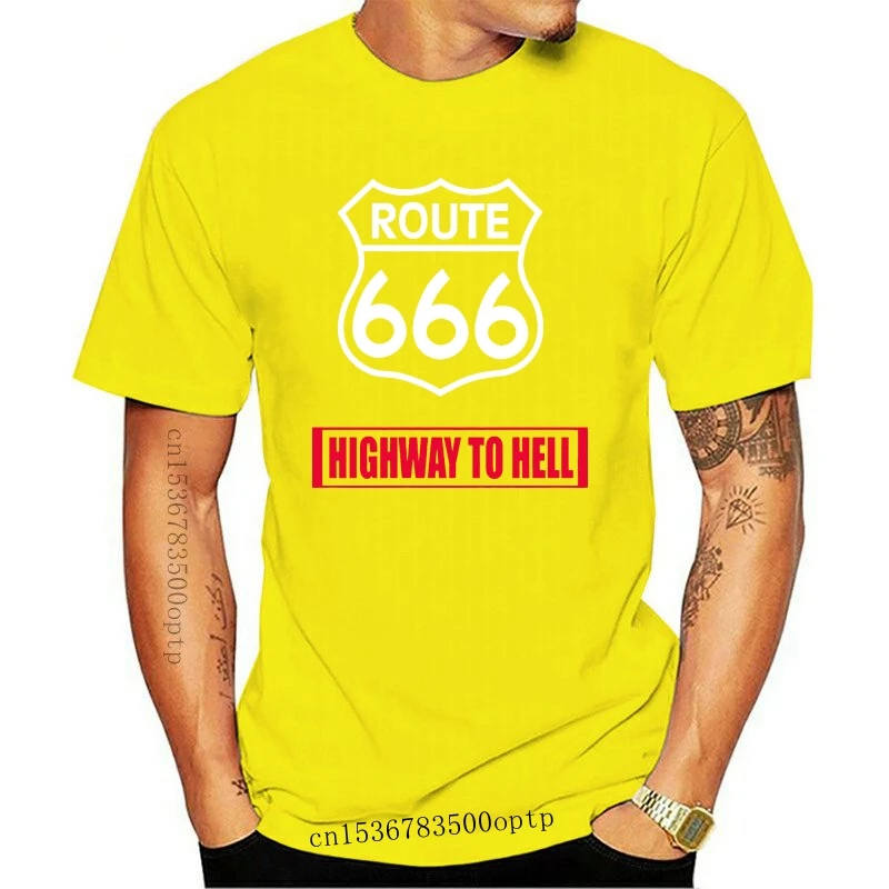 New 2021 Fashion Hot sale HUMOUR, ROUTE 666 HIGHWAY TO HELL CLASSIC ROAD TRIP T SHIRT,all sizes available Tee shirt