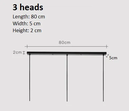 3 heads L 80 CM LuKLoy подвесной светильник Потолочная пластина подвесной потолочный светильник навес Подвесная лампа потолочная Роза - Цвет: 3 heads L 80 CM
