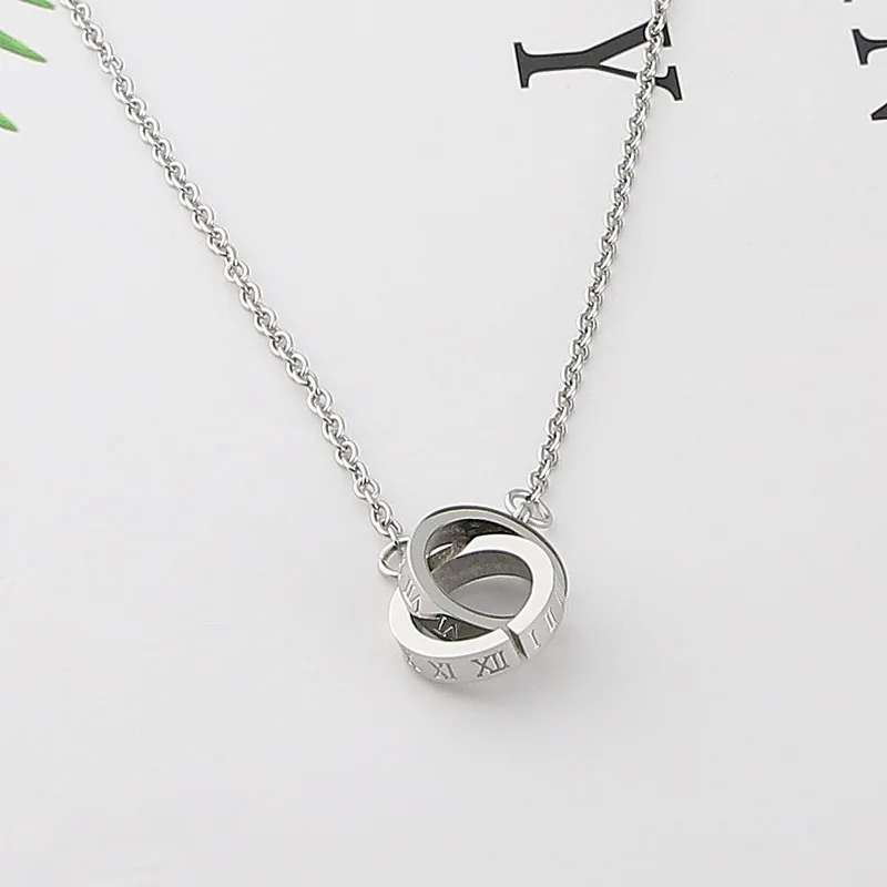 Лидер продаж новое модное двойное колье с римскими цифрами женское ожерелье для