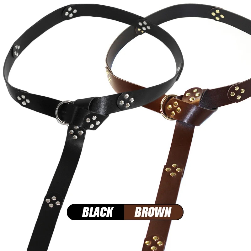 Мужской кожаный ремень-кольцо для косплея | Тематическая одежда и униформа