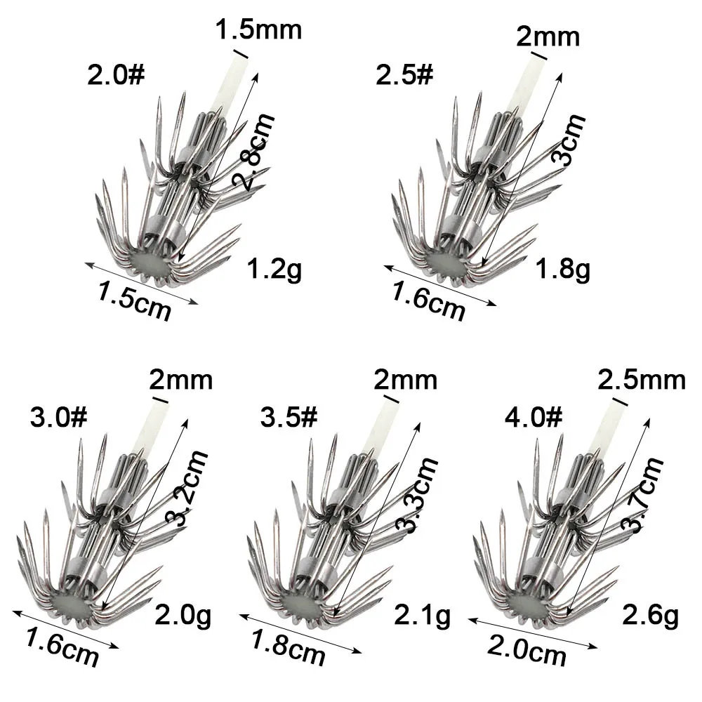 10 шт. Нержавеющая сталь приманка в виде кальмара с крючками приманки из твердого