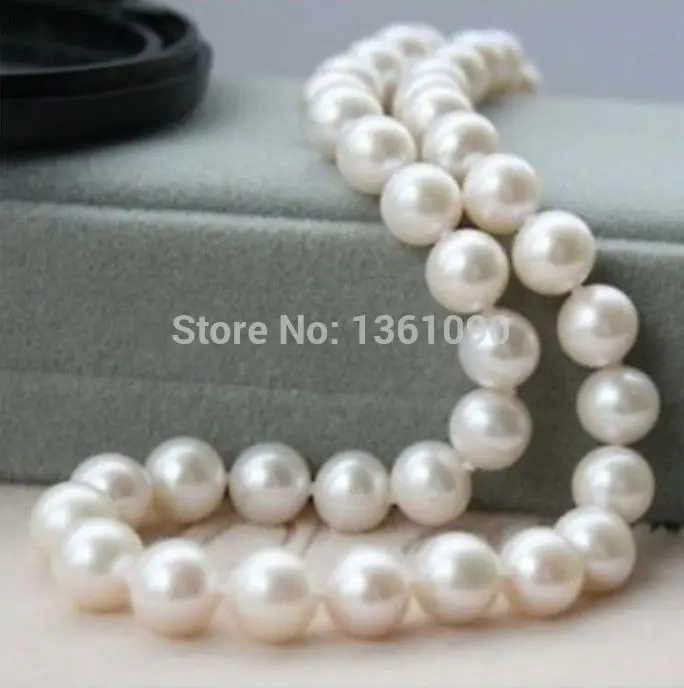 

Free shipping 8-9mm AAA white fresh water pearl necklace 18inch silver clasp