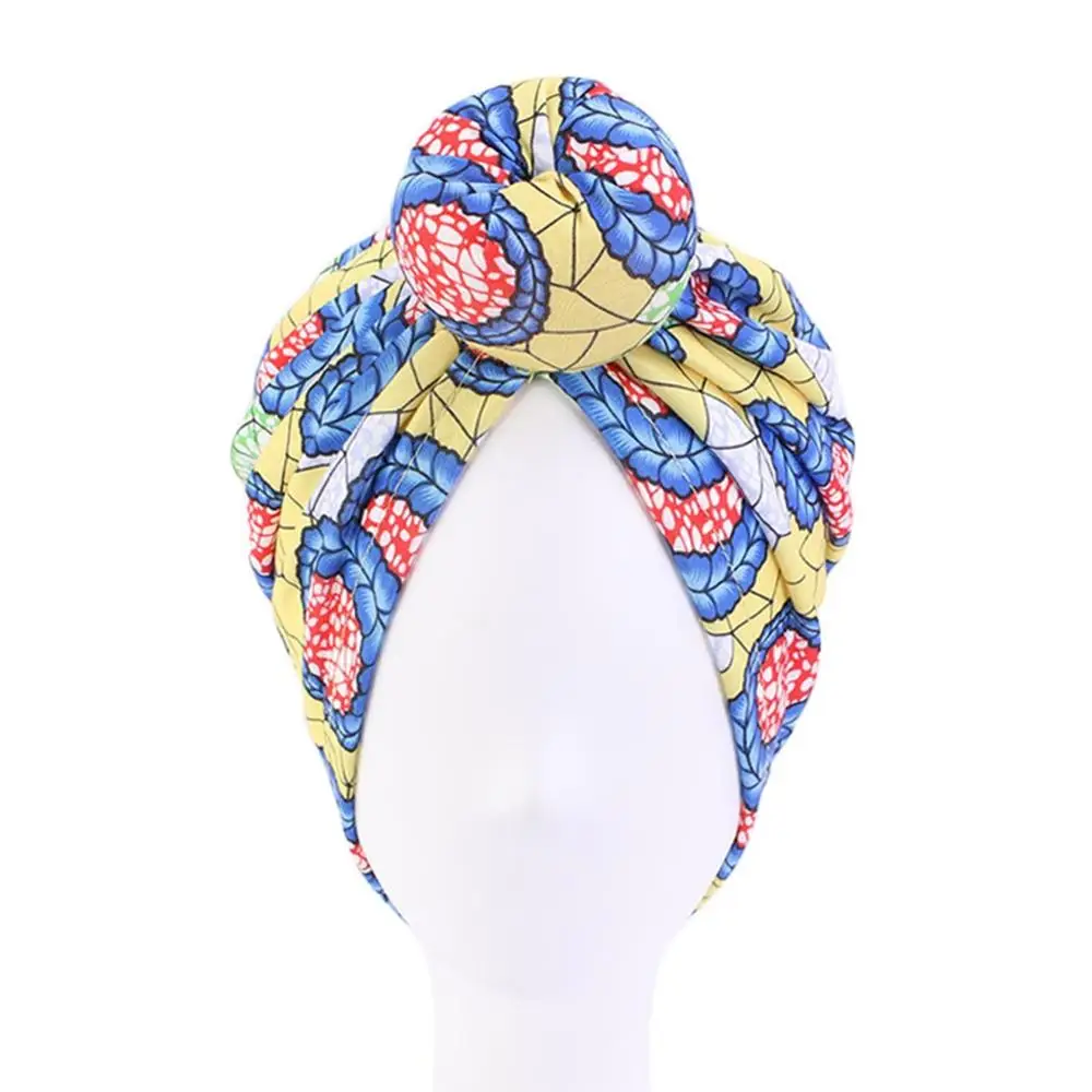 

Imixlot African Flowal Printed Pattern Knotted Turban Hats for Women Muslim Caps Elastic Turban Hat