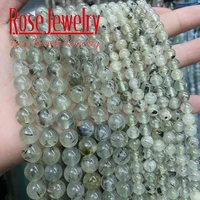 natural green prehnites stone round beads for jewelry making loose spacer beads diy bracelets accessories 468101214mm 15