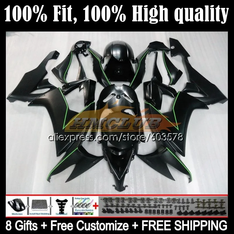 

Инъекционный корпус для KAWASAKI NINJA ZX-10R 124CL.65 ZX 10R 10 R 1000CC ZX10R 08 09 10 ZX1000 C 2008 2009 2010 плоский черный обтекатель