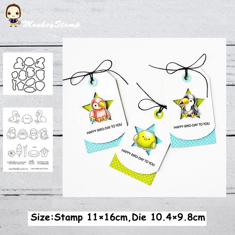 Металлические Вырубные штампы и трафареты обезьяны птицы для скрапбукинга DIY