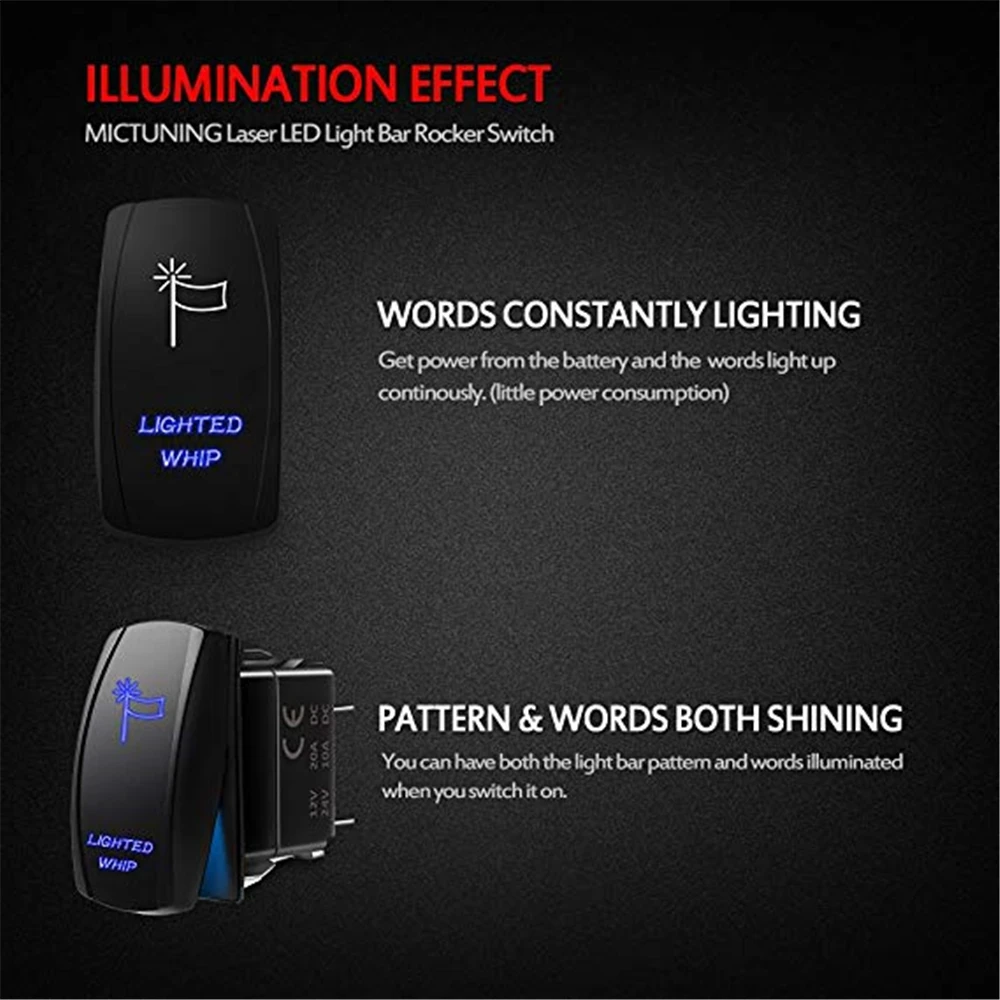 Водонепроницаемый светодиодный автомобильный тумблер MICTUNING 5 контактов 12/24