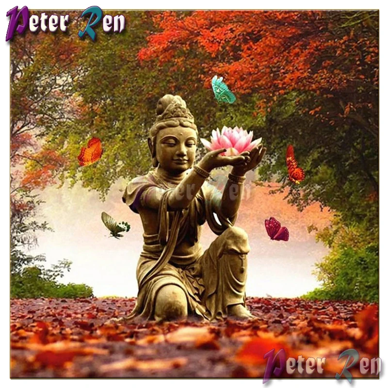 

5d Diamond Painting Religion Buddha Flower Cross Stitch DIY Full Square or Round Diamond embroidery picture Home Decoration gift
