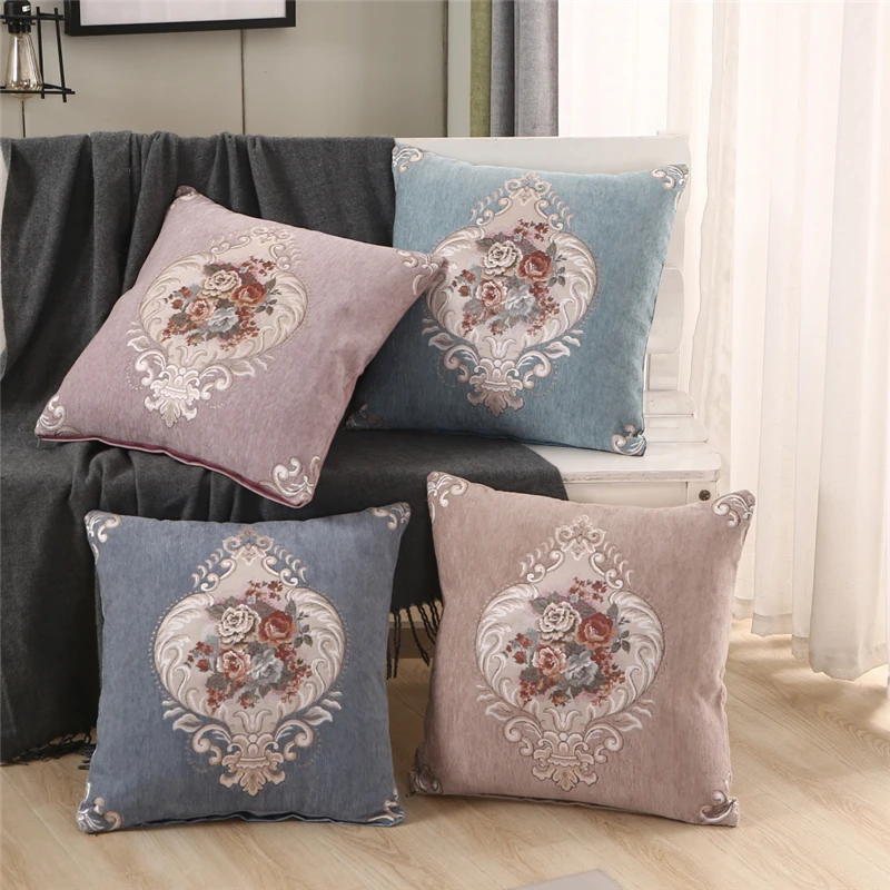 

Luxury Cushion Cover Pillow Case Home Textiles Supplies Lumbar European Classic Flower Decorative Throw Pillowcase Chair Seat