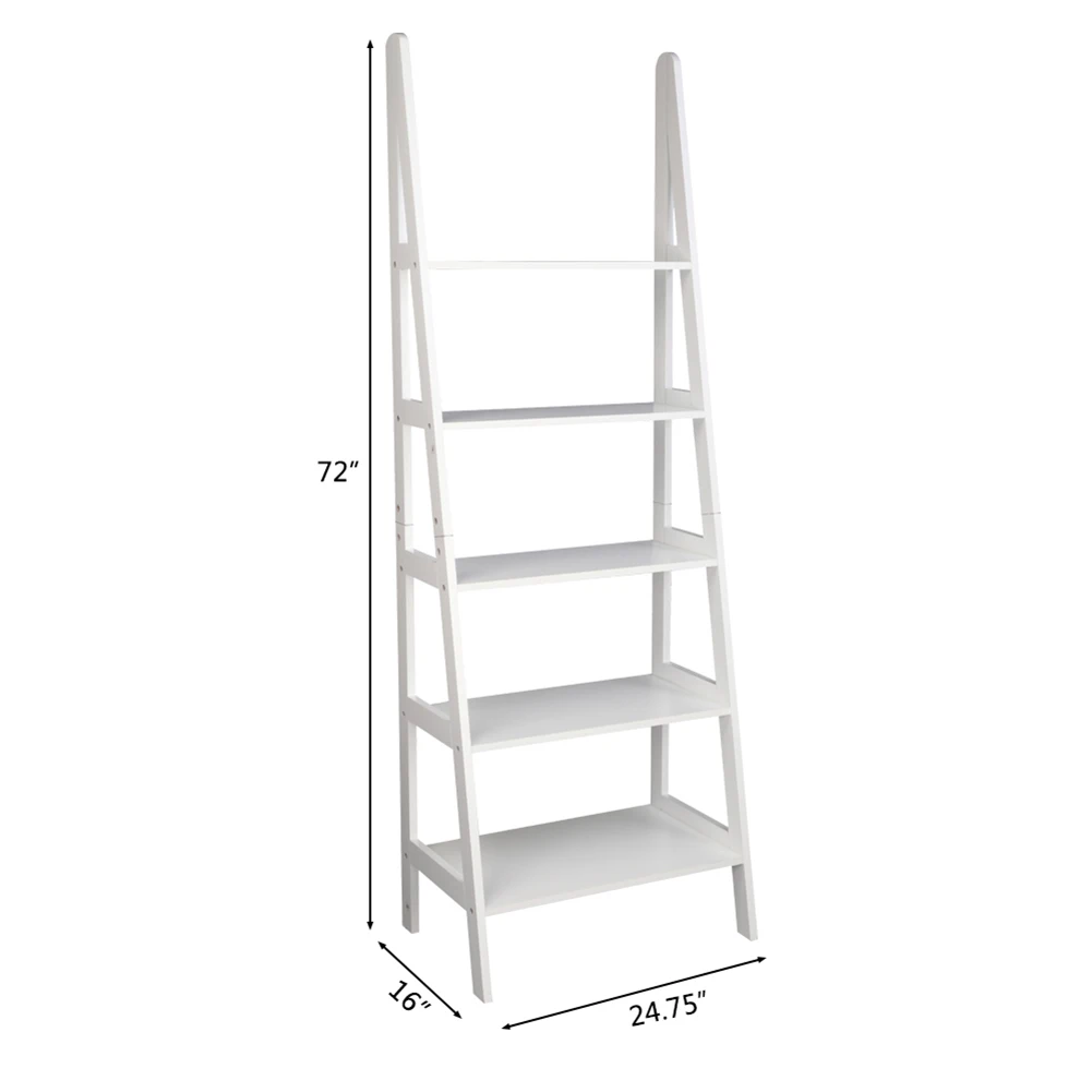 

5 Tiers Multifunctional Ladder Shelf Modern Wood Plant Pot Flower Book Display Shelf Garden Balcony Decoration Flower Holder