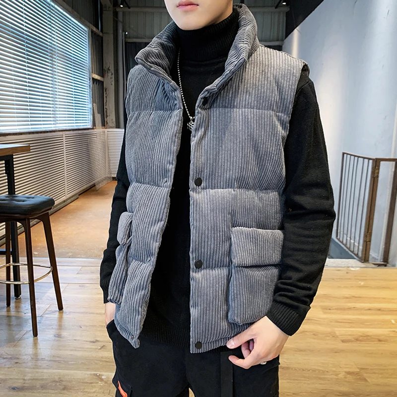 2019 осенние и зимние толстые вельветовые хлопчатобумажный жилет мужской Новинка
