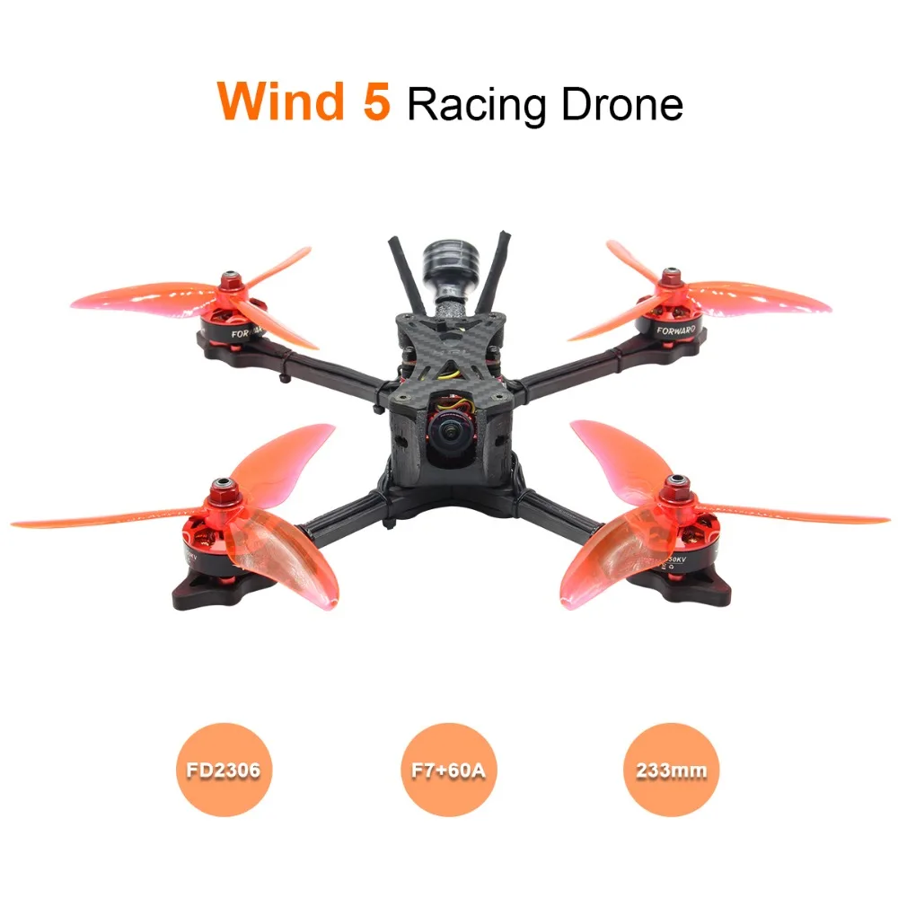 HGLRC Wind5 4S/6S FPV гоночный Дрон мощный F7 FC 2306 2450/кв бесщеточный двигатель Blheli32 60A 4 в 1 ESC карбоновая рама