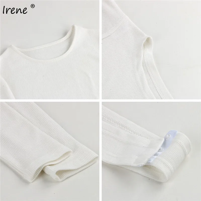 

Irene O Neck Rib Knitted Sexy Bodysuit Women Long Sleeve Skinny Rompers 2021 Casual Body Tops White Bodycon Sexy Womens Jumpsuit