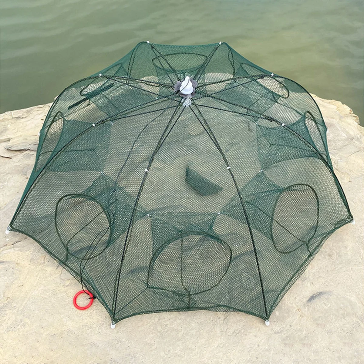 Усиленная Автоматическая рыболовная сеть с 4-12 отверстиями клетка для креветок