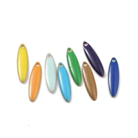 5 pcs ellipse geometry copper enamelled sequins charms marquise enamel pendants brass color for diy jewelry making 20mm x 5mm
