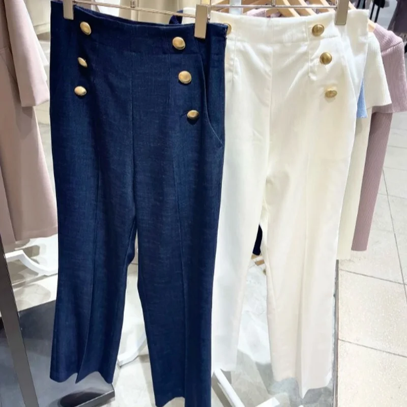 

2021 Spring High Waist Wide Leg New Pants Women Loose Solid Japanese Trousers Korean Fashion Casual Mujer Pantalones 82650