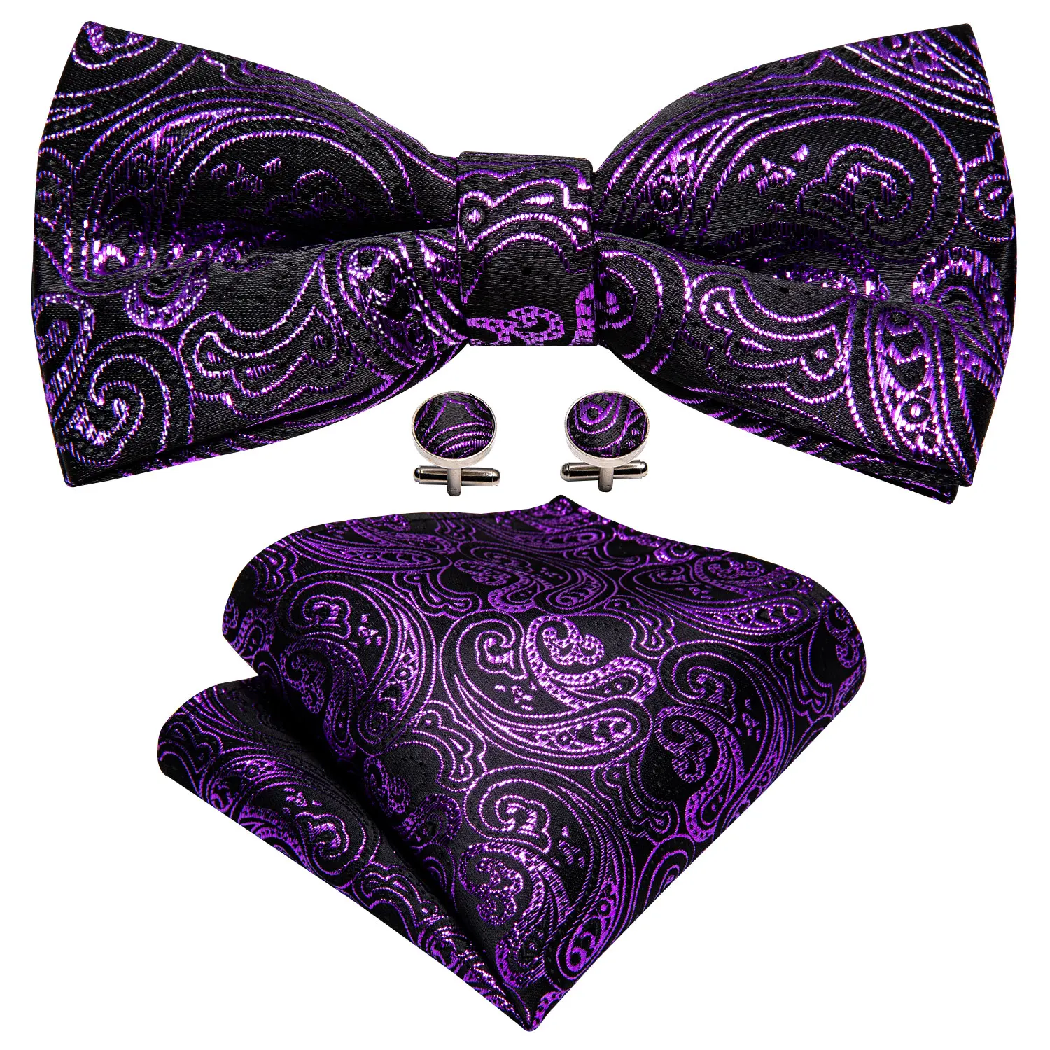 

Bowtie Men Formal Necktie Boy Men's Fashion Business Wedding Purple Bow Tie Floral Male Gift Paisley Bows Barry.Wang LH-905