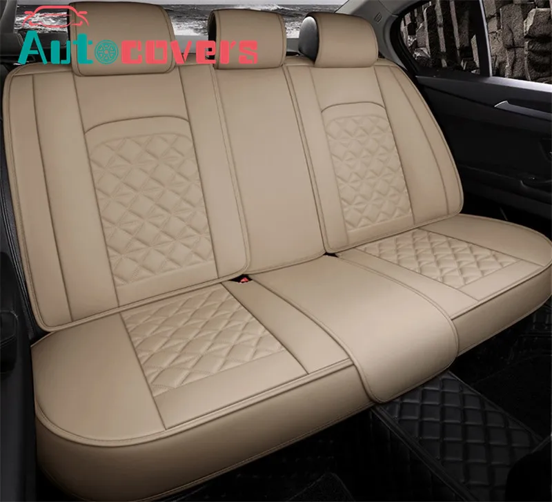 

Autocovers Car Seat Covers For Sedan SUV Durable Adjuatable Five Seaters Cushion Mats For Front And Back Seats Covers Coffee