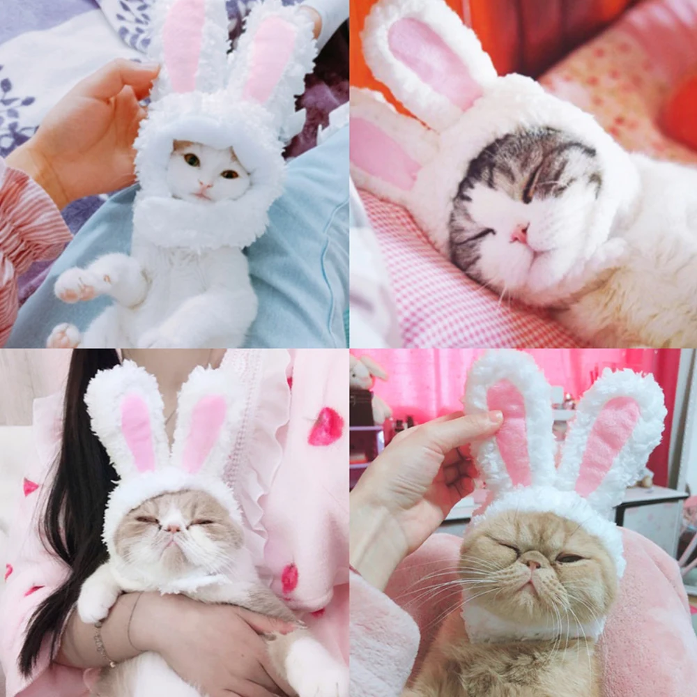 Забавный костюм для домашних животных косплей шапка с кроликом кошки Хэллоуин