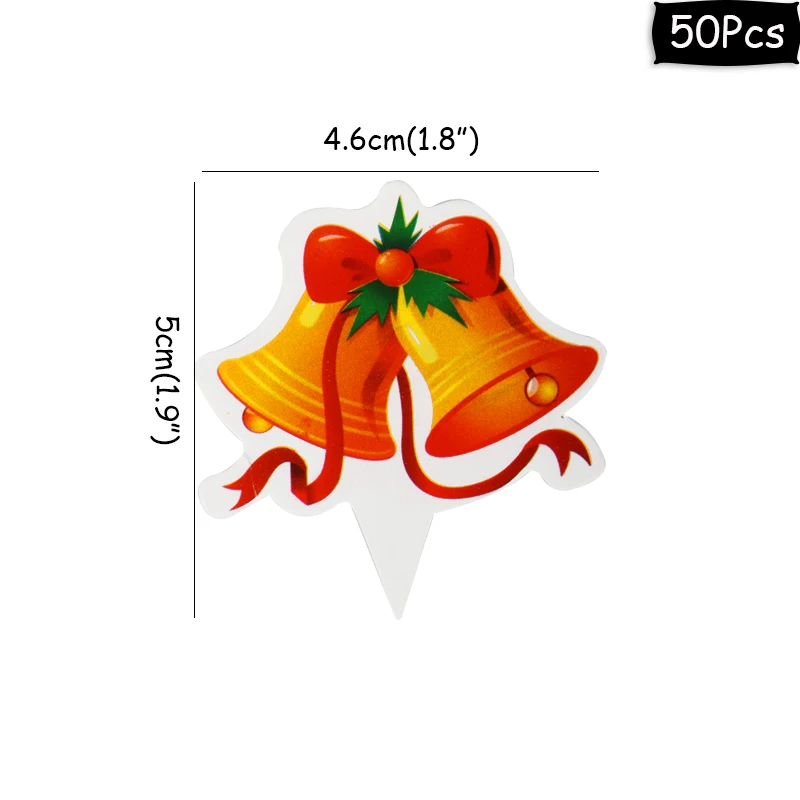 50pcs toppers-A Рождественские обертки для выпечки кексов, новогодние вечерние Декор кекса, украшения для рождественской вечеринки, Санта-торт-снеговик - Цвет: 50pcs toppers-A