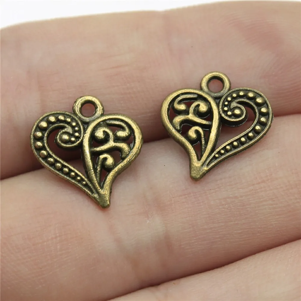 

40pcs 15x14mm Small Heart Charm Tiny Heart Charm 3 Colors Heart Charm For Jewelry Making