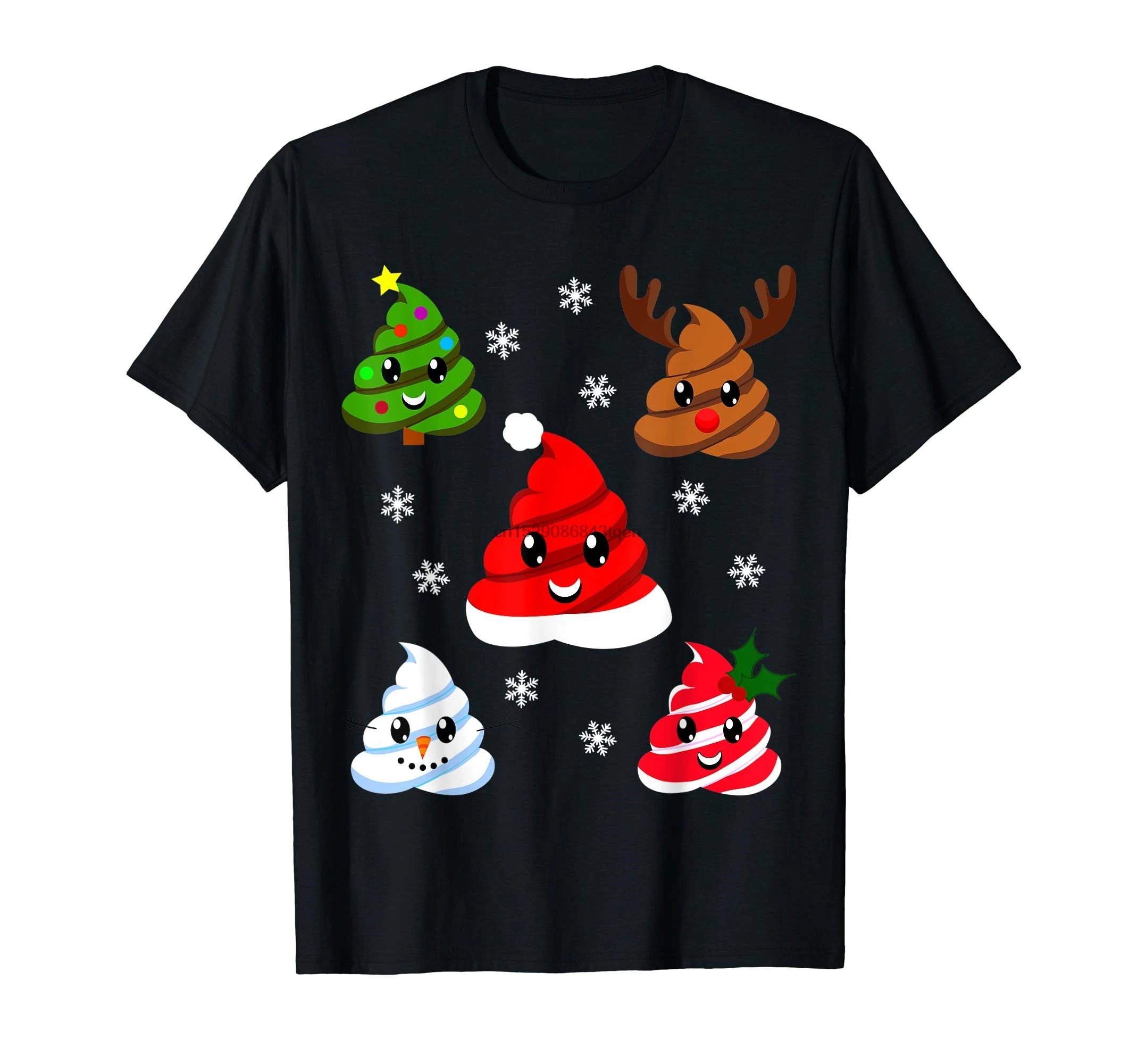 Рождественские какашки Emojis рубашка олень снеговик дерево Санта мужская Футболка