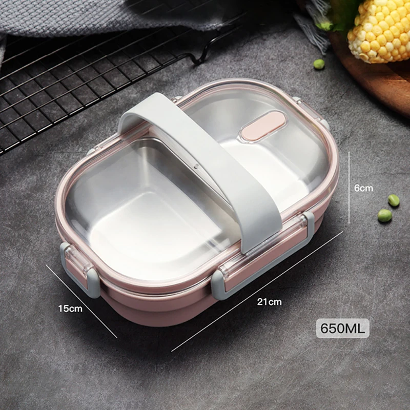 

Portable Student Insulation Lunch Box Children Kitchen Accessories Leak-proof Food Container Picnic School Stainless Steel
