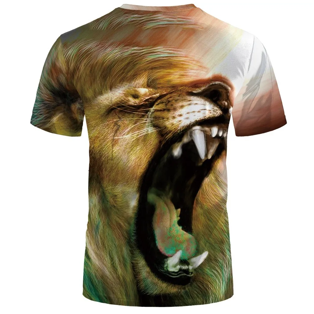 

Unisex Lightning Lion T-shirt, new lion pattern, customized large size, eye-catching fashion T-shirt